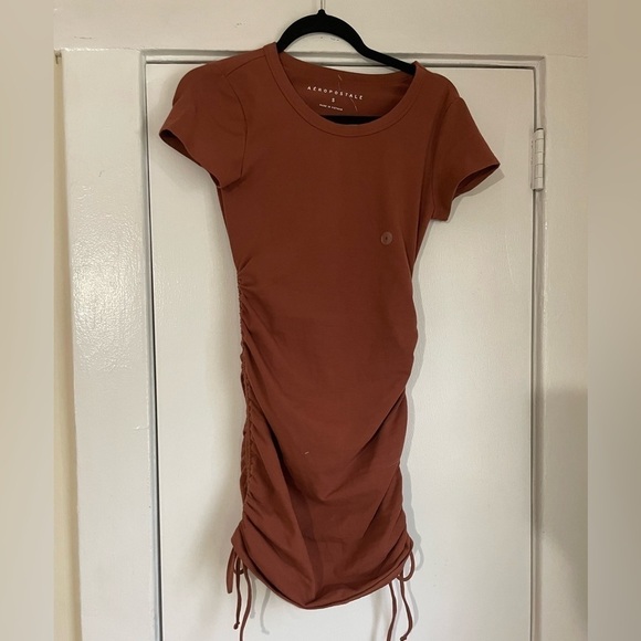 Aeropostale Brown/ burnt orange Mini Bodycon Dress Size Small NWT - Picture 4 of 9